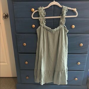 Blu Pepper Green Ruffled Sundress Scoop Neck Casual